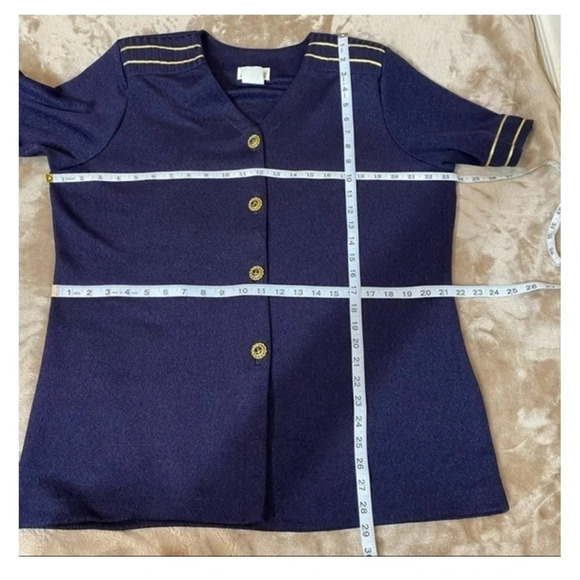 Vintage Nautical Style Short Sleeve Knit Top - Picture 5 of 6